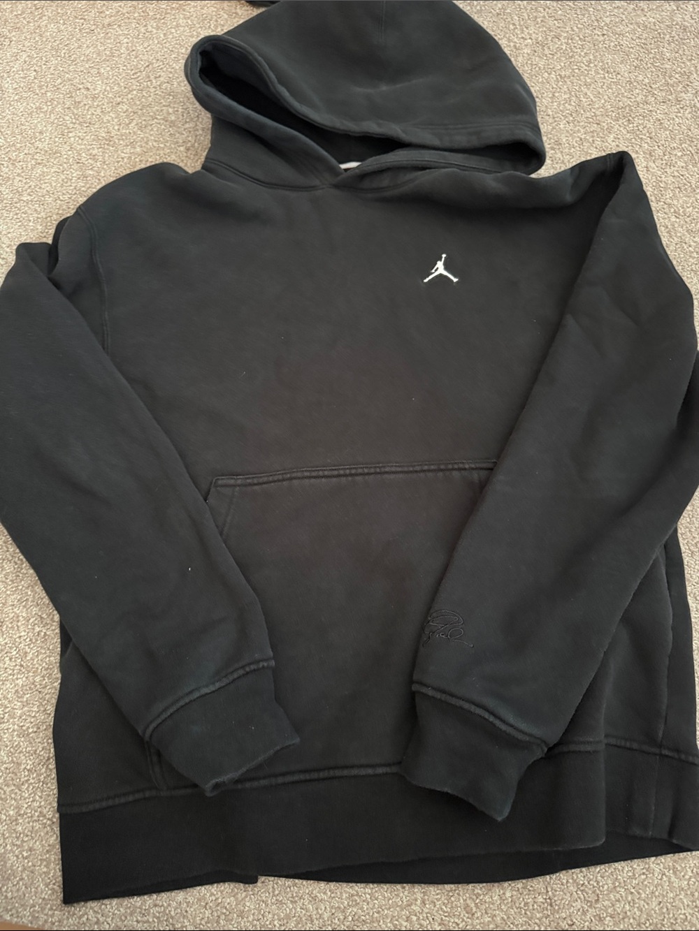 Jordan Black Pullover Hoodie with White Jumpman